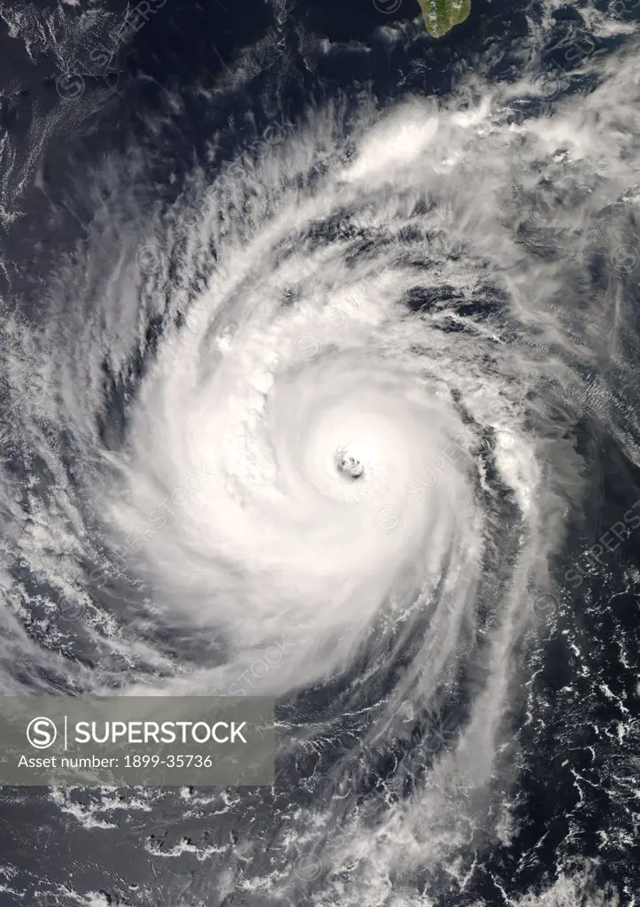 Hurricane Norbert, Pacific Ocean, In 2008, True Colour Satellite Image. Hurricane Norbert on 8 October 2008 over the Pacific ocean off Mexico. True-colour satellite image using MODIS data.