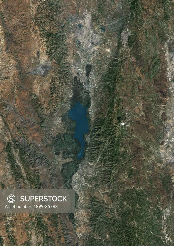 Inle Lake, Myanmar, True Colour Satellite Image. True colour satellite image of Inle Lake, a freshwater lake located in Myanmar. Image taken on 24 January 2000, using LANDSAT 7 data.