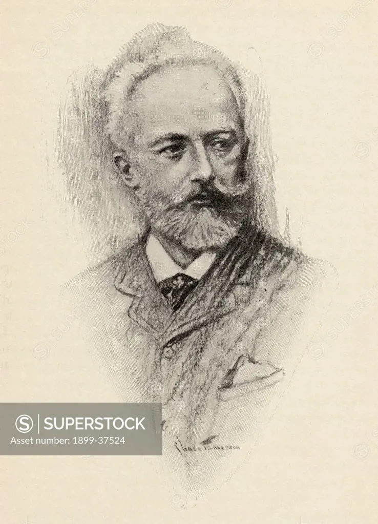 Pyotr Ilyich Tchaikovsky, 1840-1893. Russian composer. Portrait by Chase Emerson. American artist 1874-1922