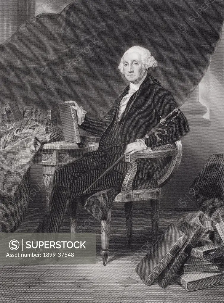 George Washington 1732-1799. Commander of American revolutionary forces and first President of the United States of America. Father of his country. From painting by Alonzo Chappel