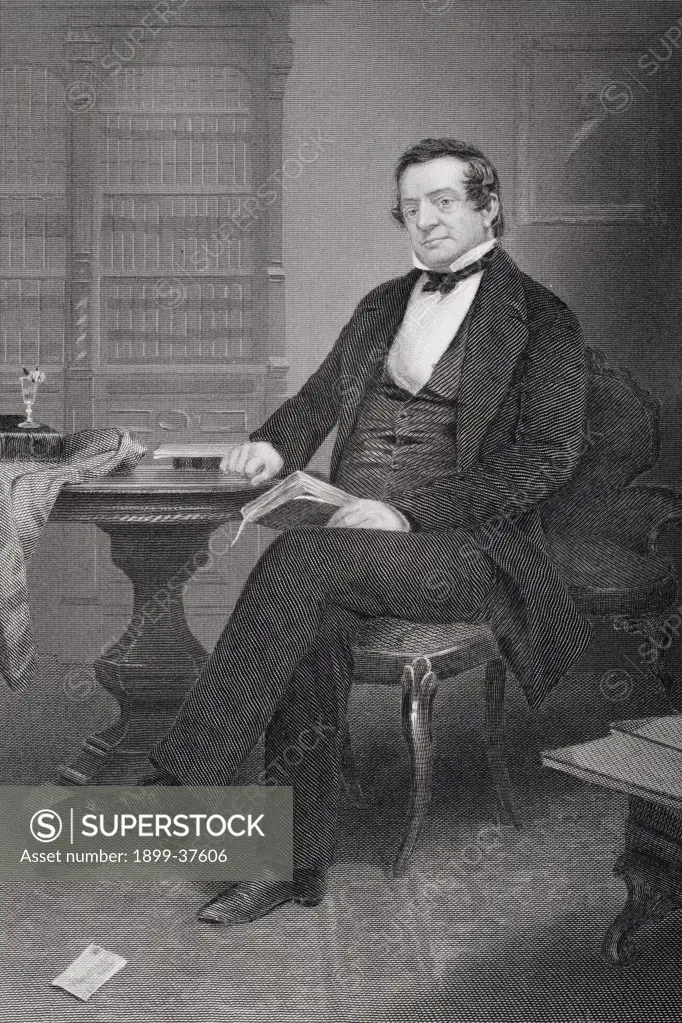 Washington Irving 1783-1859. American author known as First American Man of Letters. From painting by Alonzo Chappel