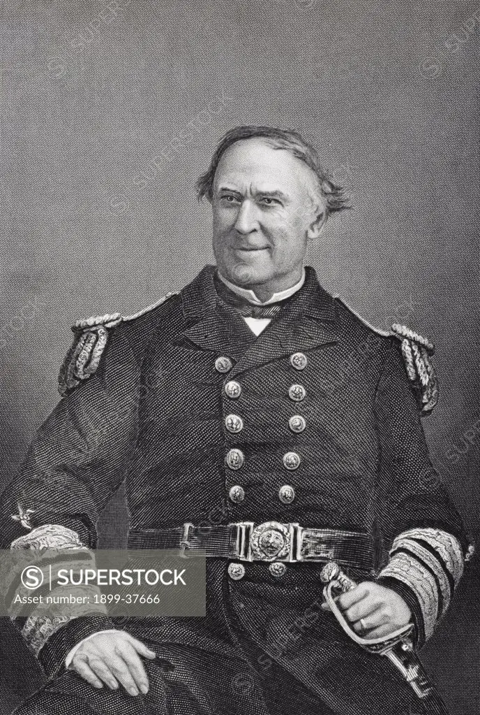 David Glascoe Farragut 1801 - 1870. American admiral on Union side during Civil War. From last photograph taken of him.