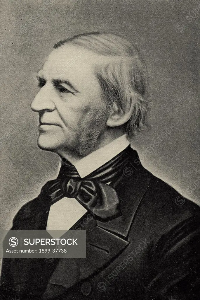 Ralph Waldo Emerson,1803 - 1882. American author, poet & philosopher.From the book ""The International Library of Famous Literature"".Published in London 1900. Volume XV.