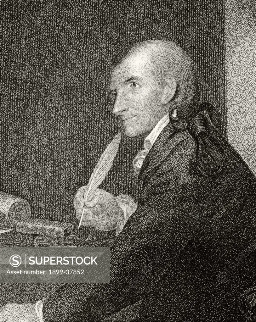 Francis Hopkinson 1737 to 1791 American author statesman and Founding Father A signatory of Declaration of Independence 19th century engraving by J.B. Longacre and J.H. Nesmith from a picture by Pine