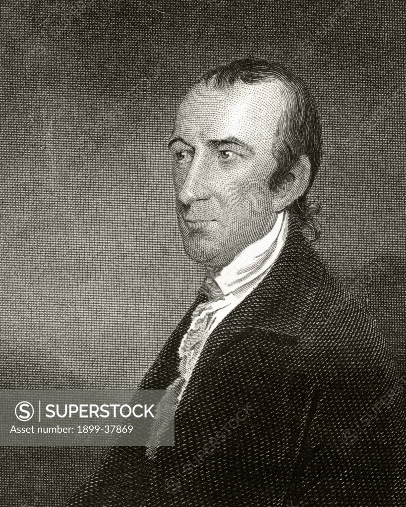 Thomas Stone 1743 to 1787 American statesman and Founding Father A signatory of Declaration of Independence 19th century engraving by G.B. Ellis from a drawing by J.B. Longacre from a painting by Pine
