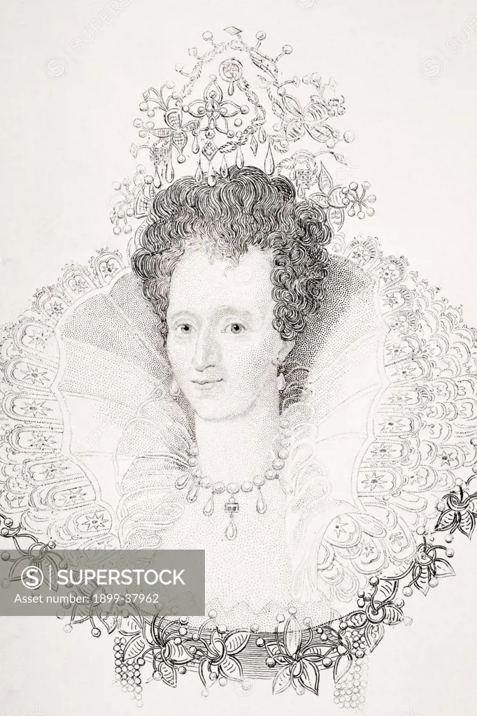 Elizabeth I 1533-1603 Queen of England 1558-1603 From Old England's Worthies by Lord Brougham and others published London circa 1880's