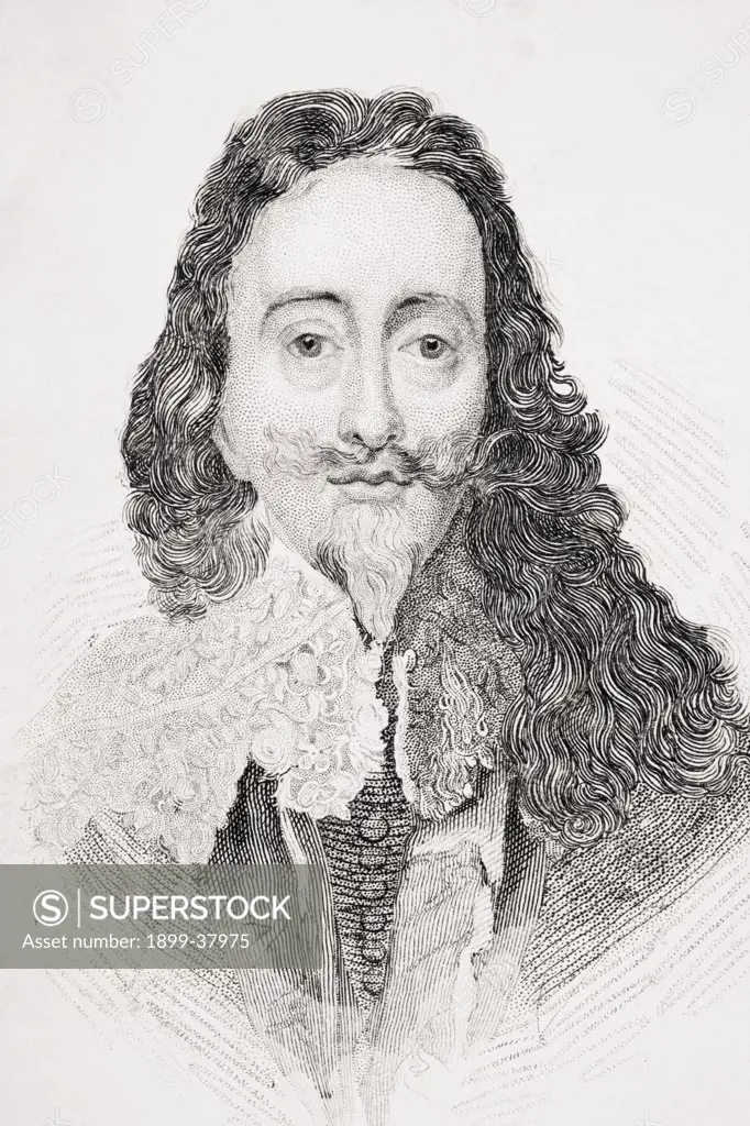 Charles I 1600-1649 King of England Scotland Wales and Ireland From Old England's Worthies by Lord Brougham and others published London circa 1880's