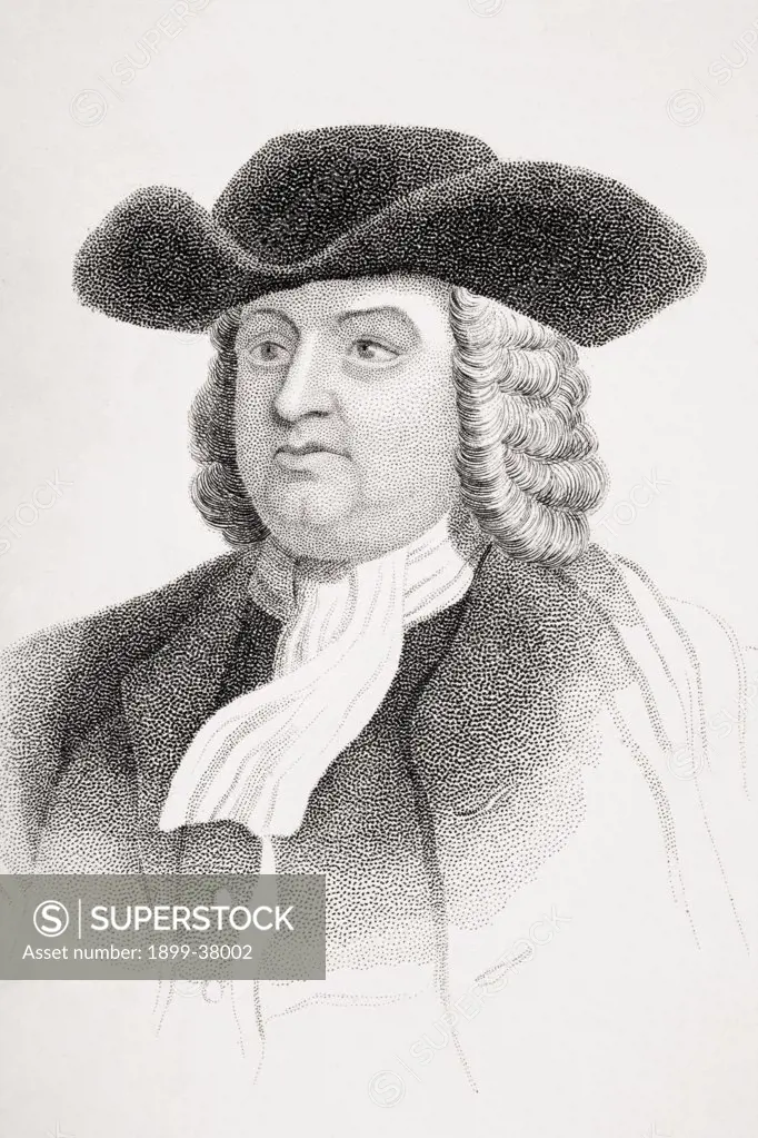 William Penn 1644-1718 English Quaker leader From Old England's Worthies by Lord Brougham and others published London circa 1880's