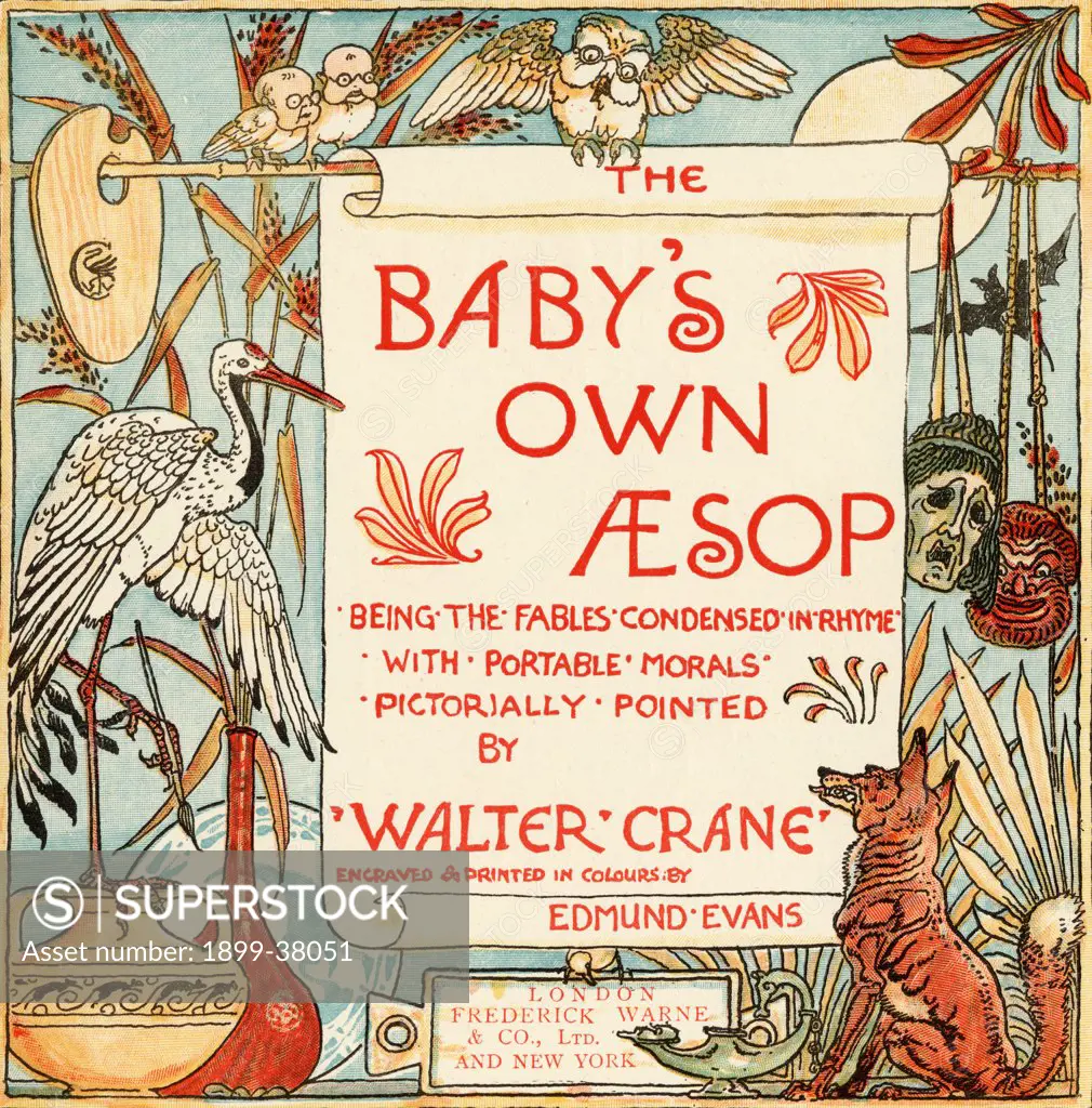 Title Page From the book Babys Own Aesop by Walter Crane published c1920