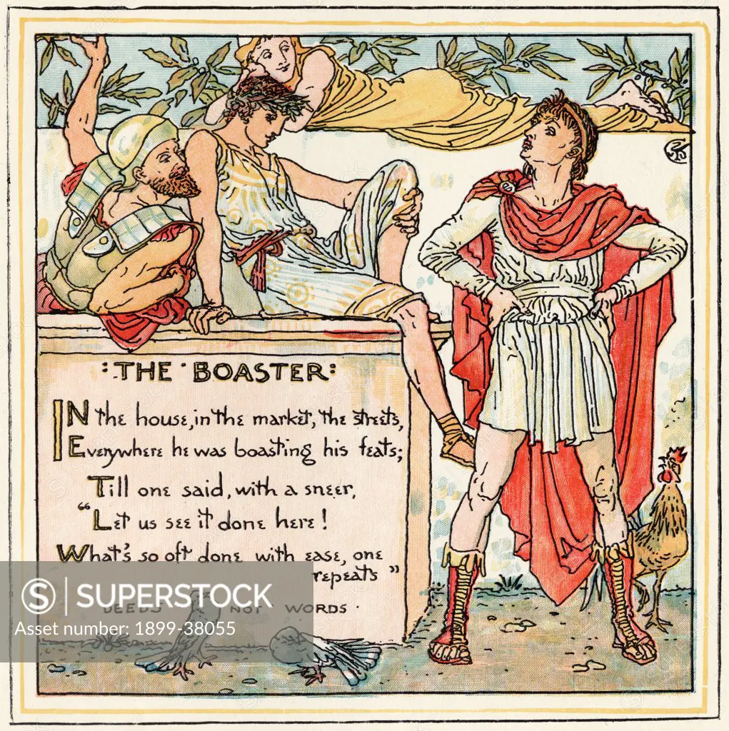 The Boaster From the book Babys Own Aesop by Walter Crane published c1920