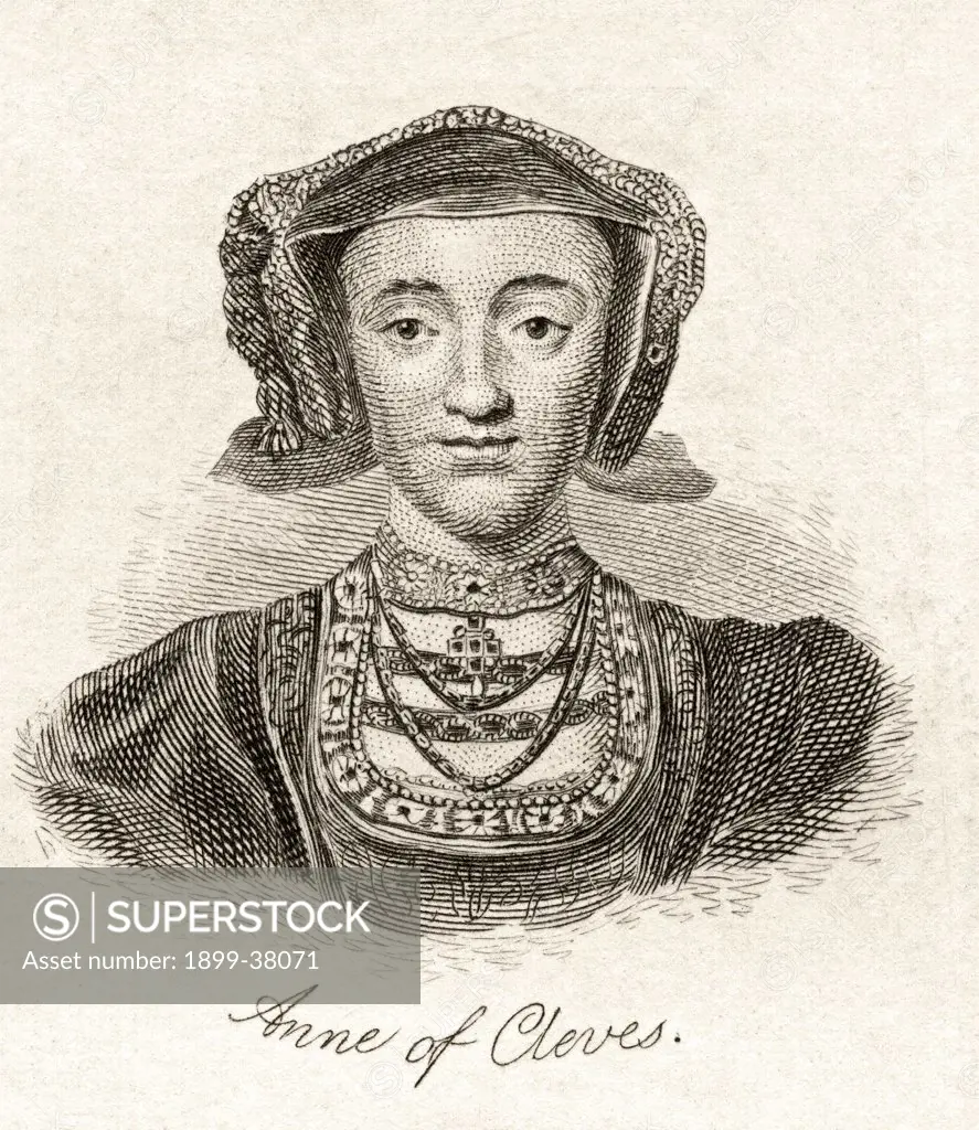 Anne of Cleves 1515 -1557 Queen consort of England Fourth wife of Henry VIII From the book Crabbs Historical Dictionary published 1825