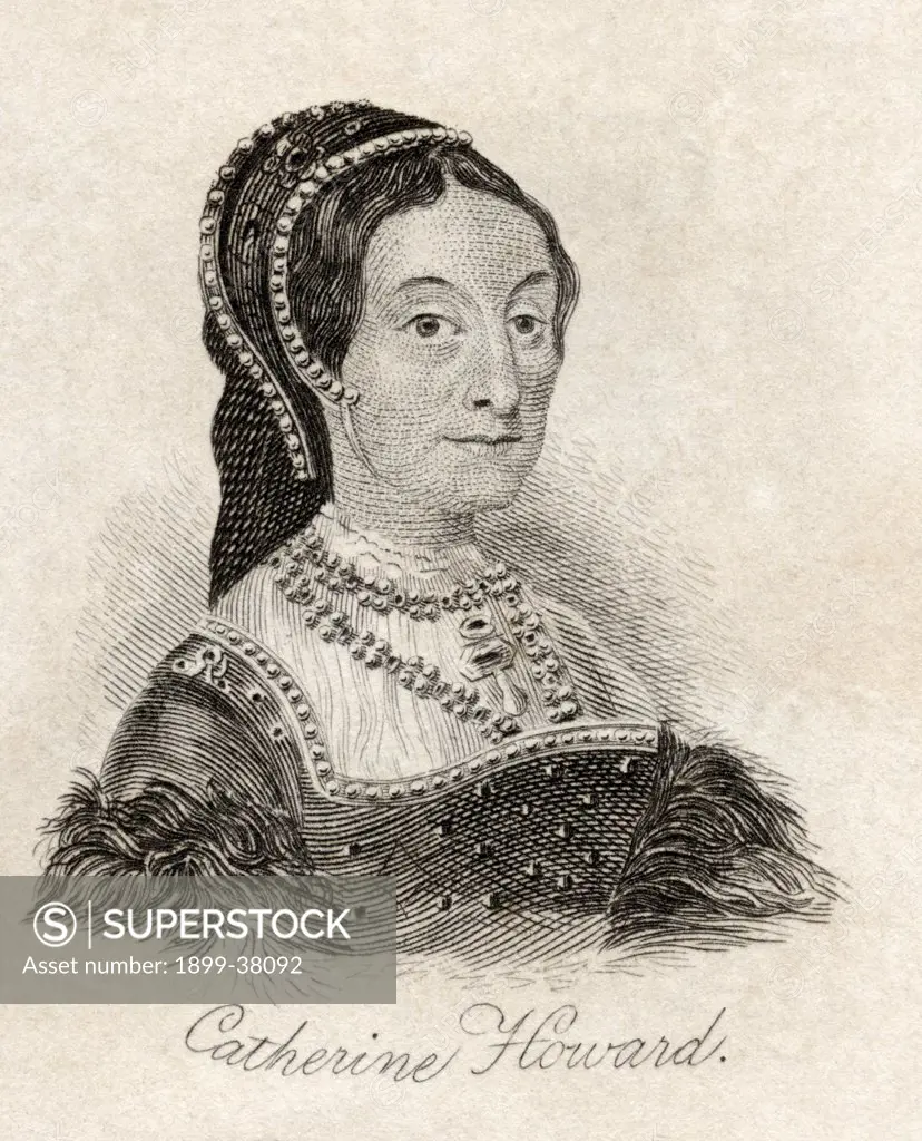 Catherine Howard between 1520 and 1525 - 1542 also spelled Katherine or Kathryn Fifth wife of Henry VIII of England From the book Crabbs Historical Dictionary published 1825