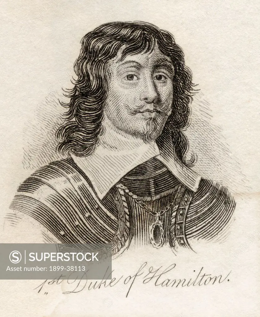 James Hamilton 1st Duke of Hamilton 1606 1649 Scottish nobleman and Civil War general From the book Crabbs Historical Dictionary published 1825