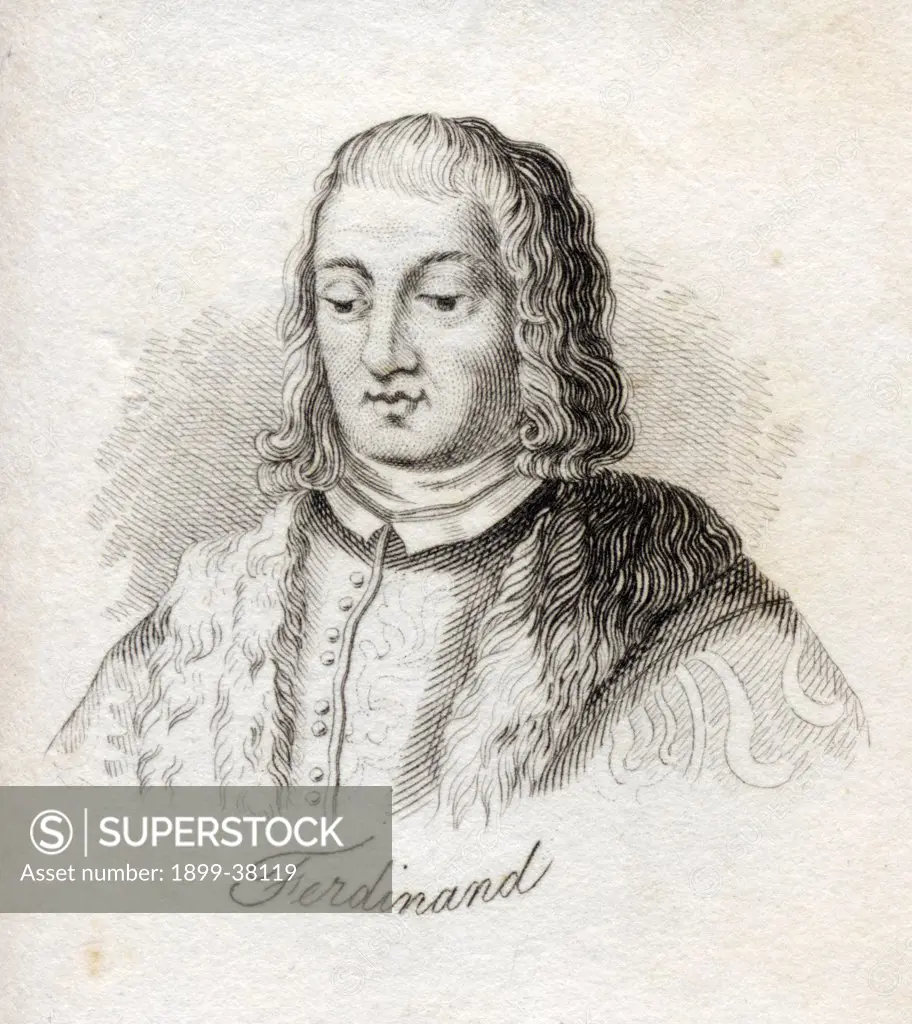 Ferdinand V called The Catholic 1452-1516 King of Castile as Ferdinand II also King of Sicily and of Aragon as Ferdinand III King of Naples From the book Crabbs Historical Dictionary published 1825