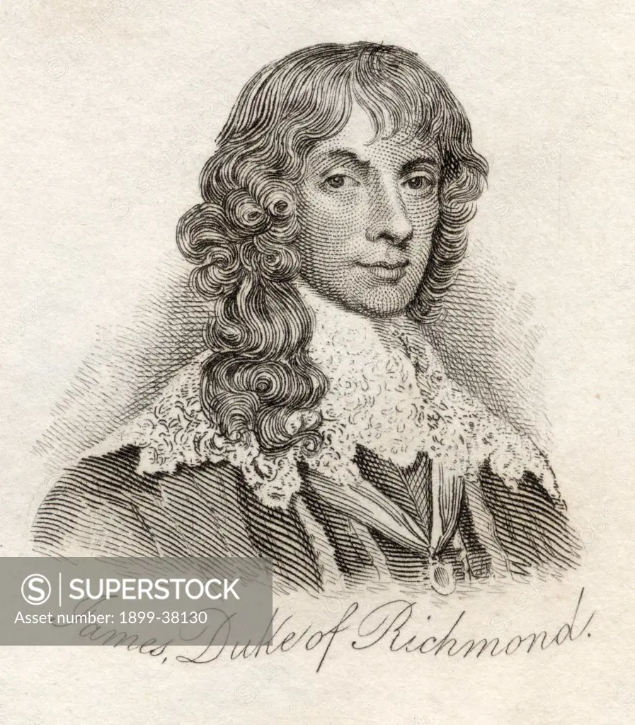 James Stuart 1st Duke of Richmond and 4th Duke of Lennox 1612 1655 Royalist From the book Crabbs Historical Dictionary published 1825