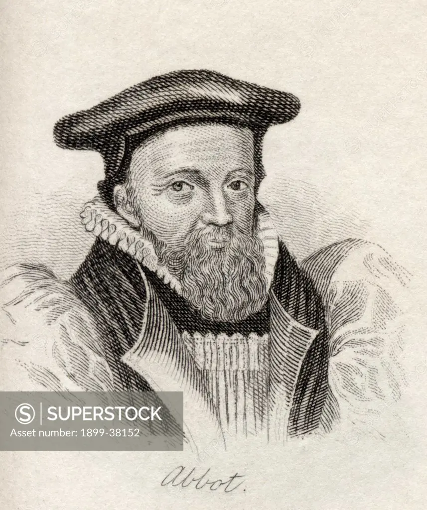 George Abbot 1562-1633 Archbishop of Canterbury From the book Crabbs Historical Dictionary published 1825