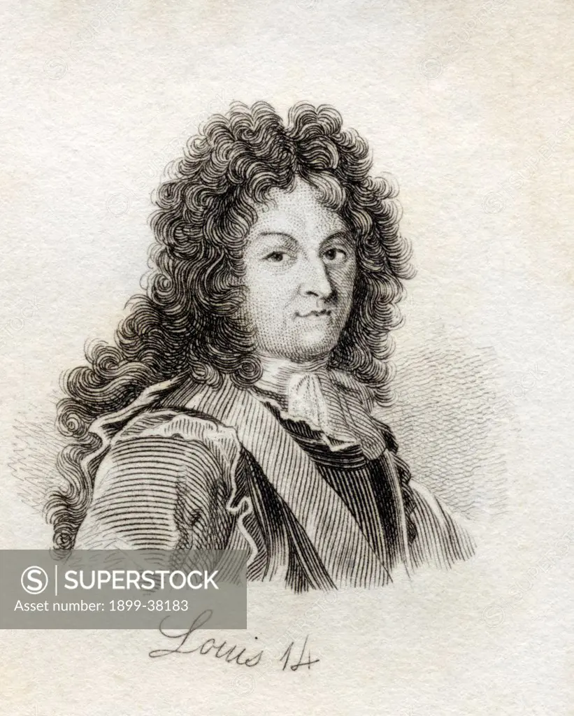 Louis XIV Louis Dieudonne 1638-1715 King of France and Navarre From the book Crabbs Historical Dictionary published 1825