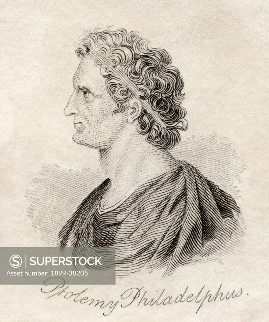 Ptolemy Philadelphus 309-246 BC King of Ptolemaic Egypt from 281-246 BC From the book Crabbs Historical Dictionary published 1825