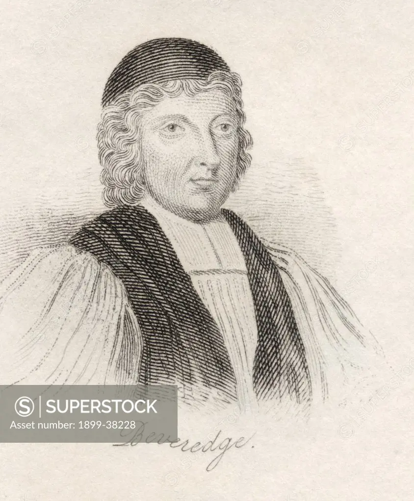 William Beveridge 1637-1708 Bishop of St Asaph From the book Crabbs Historical Dictionary published 1825