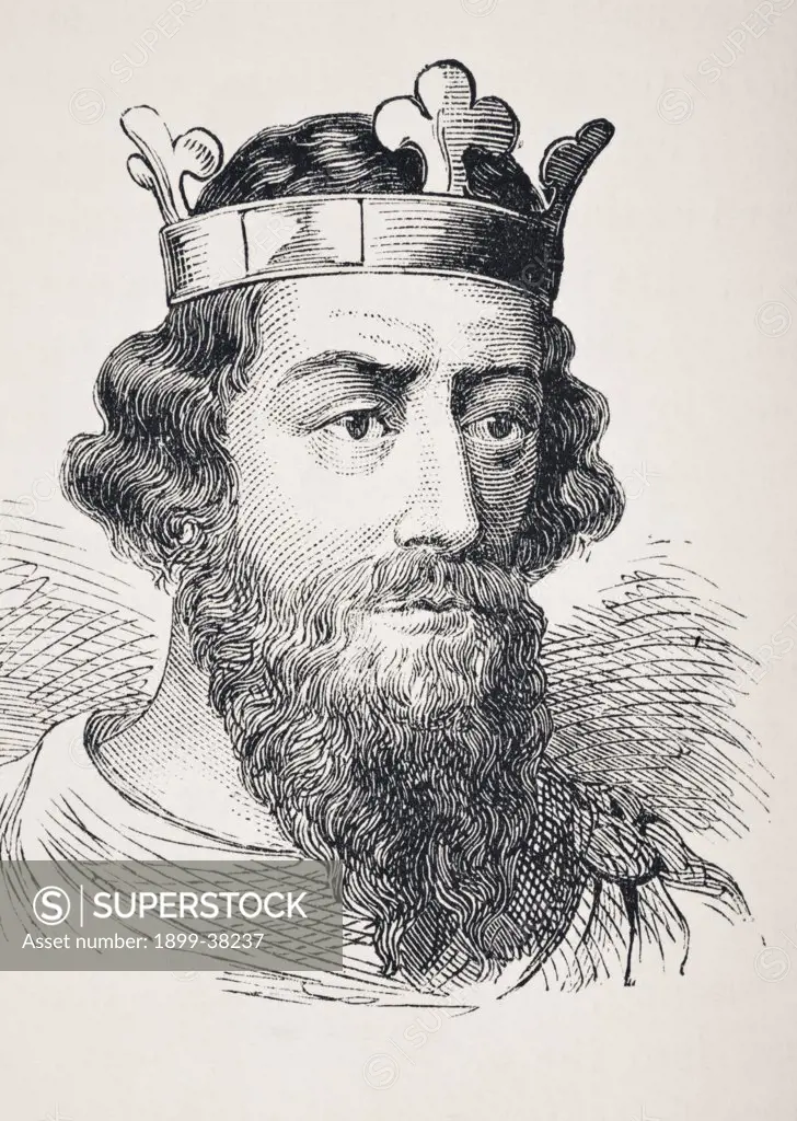 King Alfred the Great circa 847-849 to 899 From The National and Domestic History of England by William Aubrey published London circa 1890