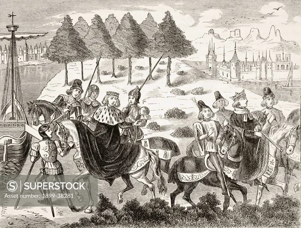 The arrest of the Duke of Gloucester 1397 From The National and Domestic History of England by William Aubrey published London circa 1890
