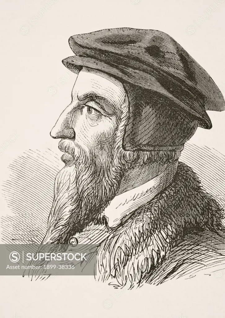John Calvin 1509 to 1564. French Protestant reformation theologian. From The National and Domestic History of England by William Aubrey published London circa 1890