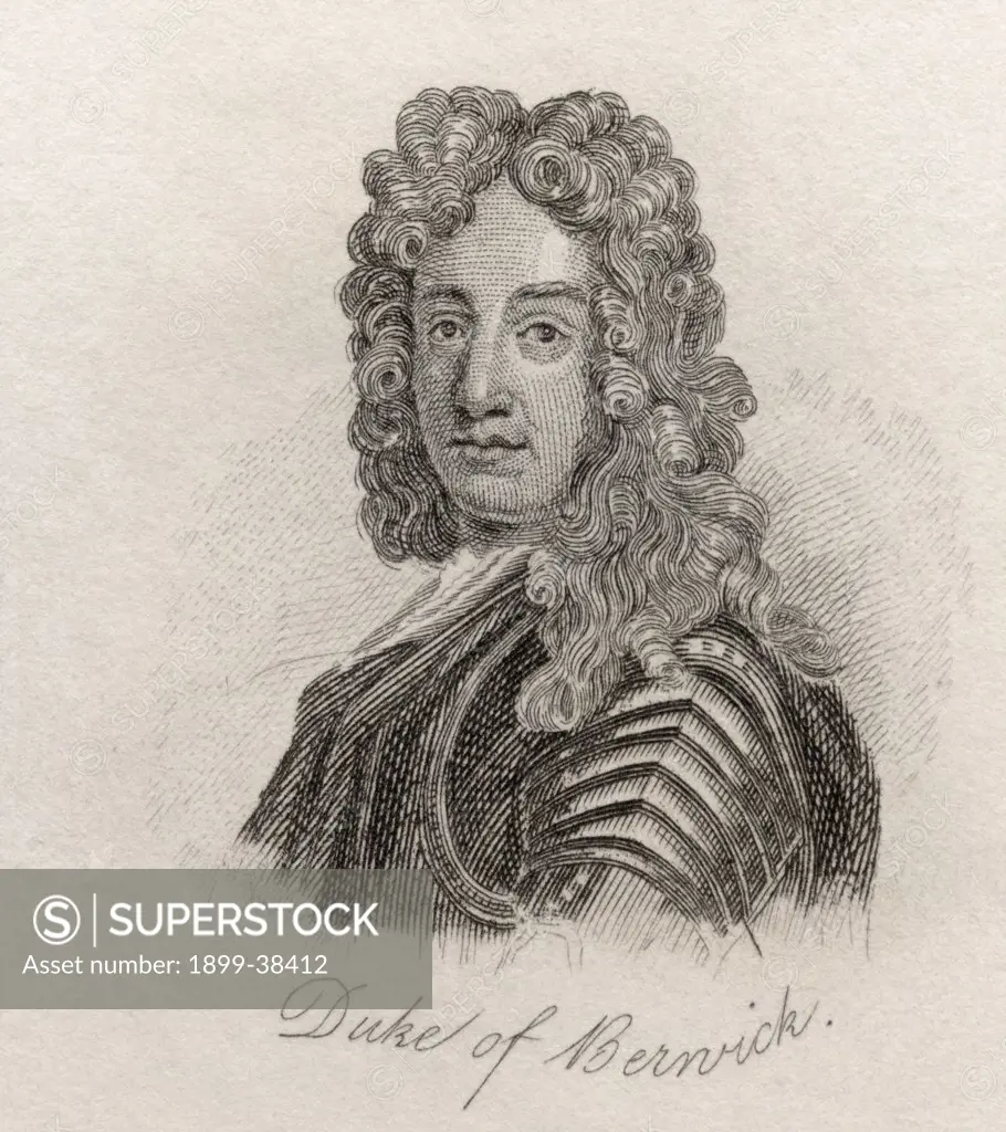 James FitzJames, 1st Duke of Berwick, 1670 - 1734. French military leader, illegitimate son of King James II of England. From the book Crabbs Historical Dictionary published 1825