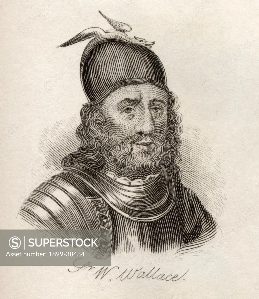 Sir William Wallace circa 1272-76 to 1305.Scottish knight, landowner and patriot. From the book Crabbs Historical Dictionary published 1825