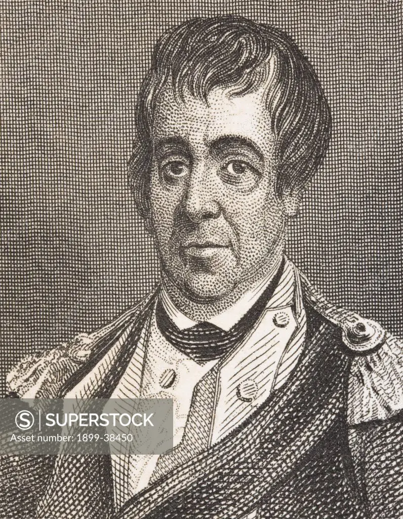 William Barton 1748 - 1831. American colonel in the Continental Army during the American War of Independence. From the book Gallery of Historical Portraits published c.1880.
