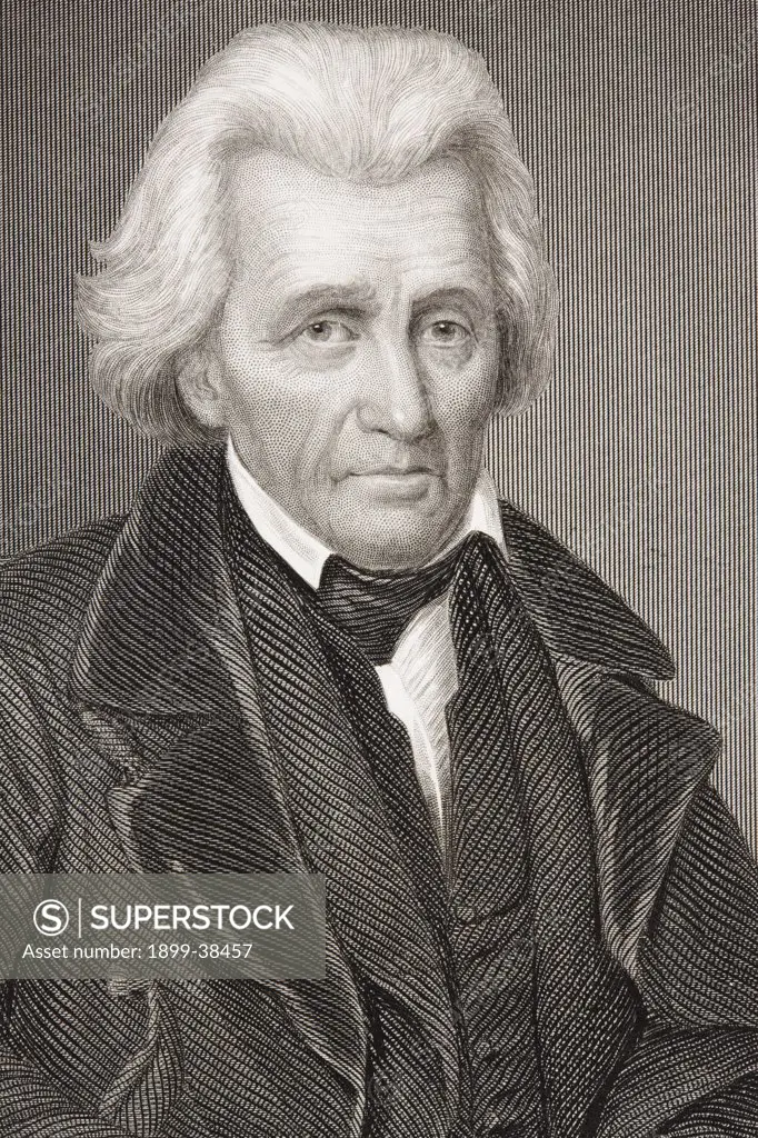 Andrew Jackson 1767 - 1845. 7th President of the United States of America. From the book Gallery of Historical Portraits published c.1880.
