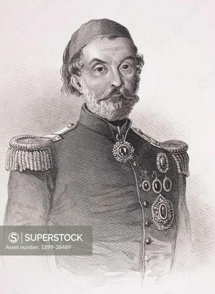 Omar Pasha Latas 1806-1871. Ottoman General. From the book Gallery of Historical Portraits published c.1880.