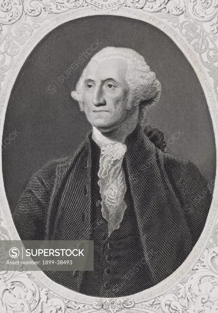 George Washington 1732 - 1799. First President of the United States. From the book Gallery of Historical Portraits published c.1880.