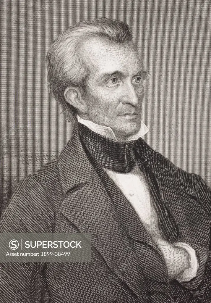 James Knox Polk 1795 - 1849. 11th President of The United States of America. From the book Gallery of Historical Portraits published c.1880.