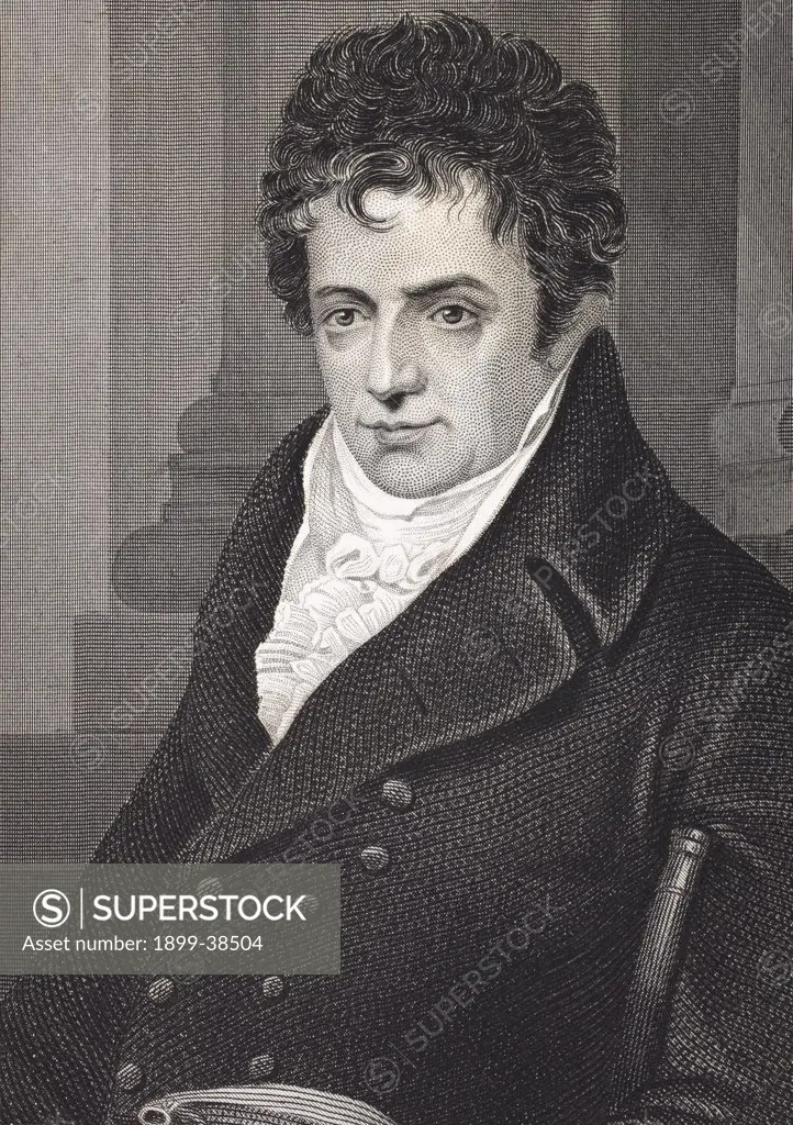 Robert Fulton 1765 - 1815. American engineer and inventor of the steamship. From the book Gallery of Historical Portraits published c.1880.