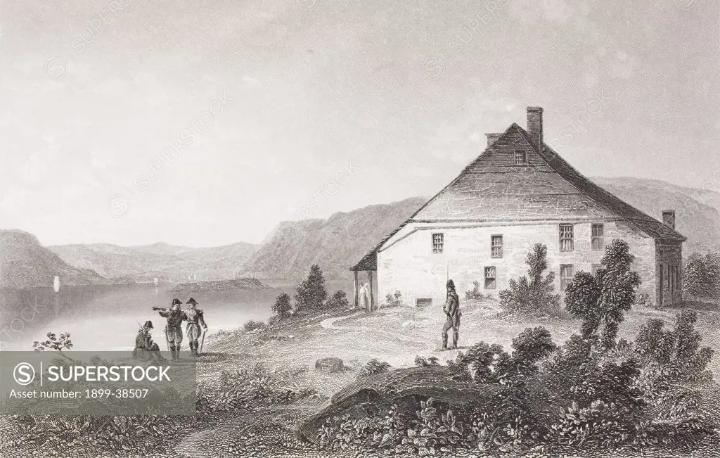 Washington's headquarters near Newburgh USA. George Washington 1732 - 1799. First President of the United States. From the book Gallery of Historical Portraits published c.1880.