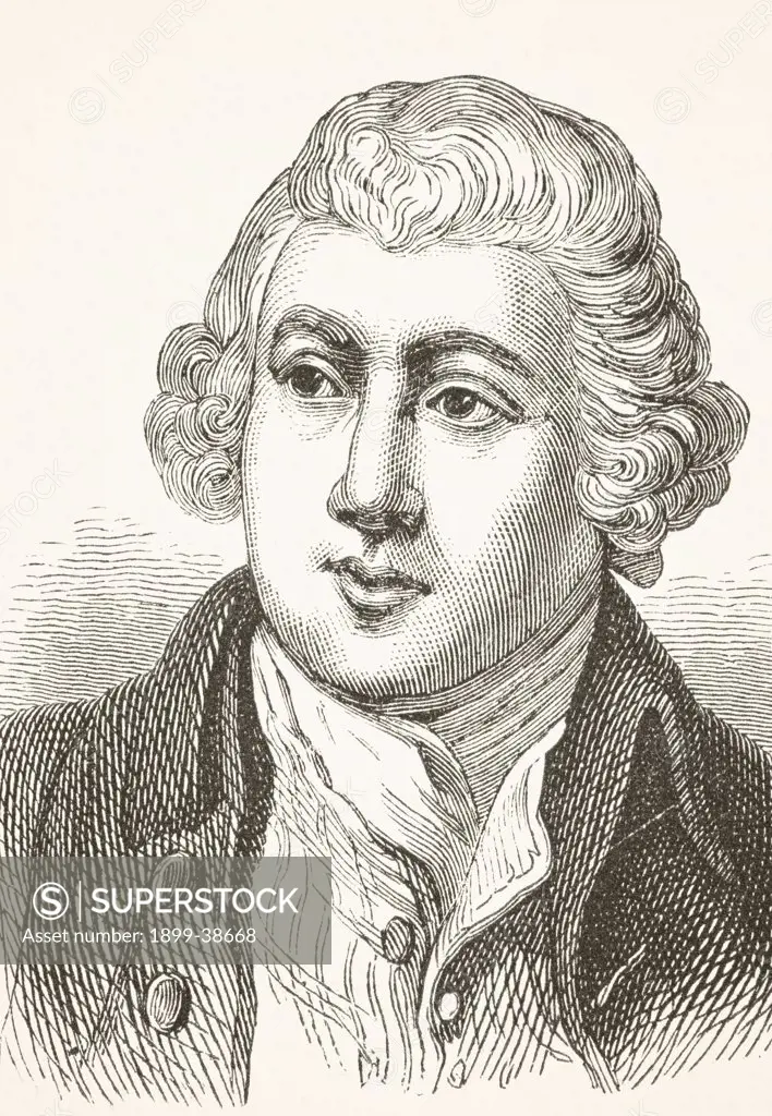 Sir Richard Arkwright 1732 - 1792. English textile industrialist and inventor. From The National and Domestic History of England by William Aubrey published London circa 1890