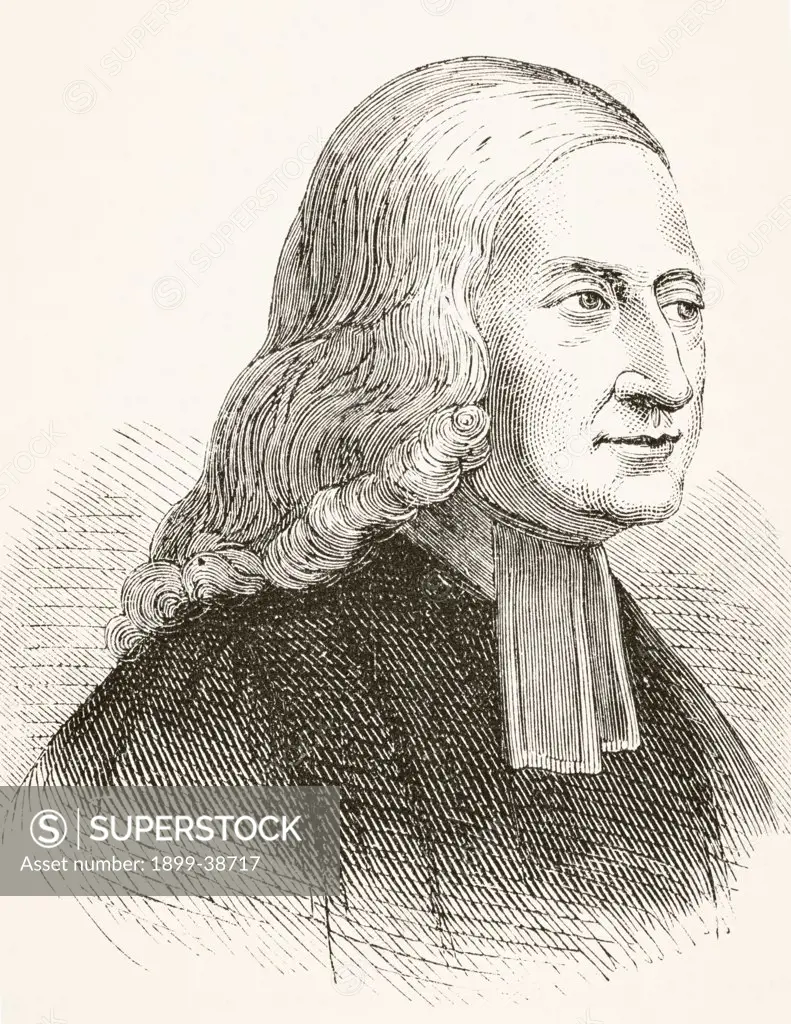 John Wesley 1703 to 1791. Anglican clergyman and evangelist, founder of Methodist movement. From The National and Domestic History of England by William Aubrey published London circa 1890