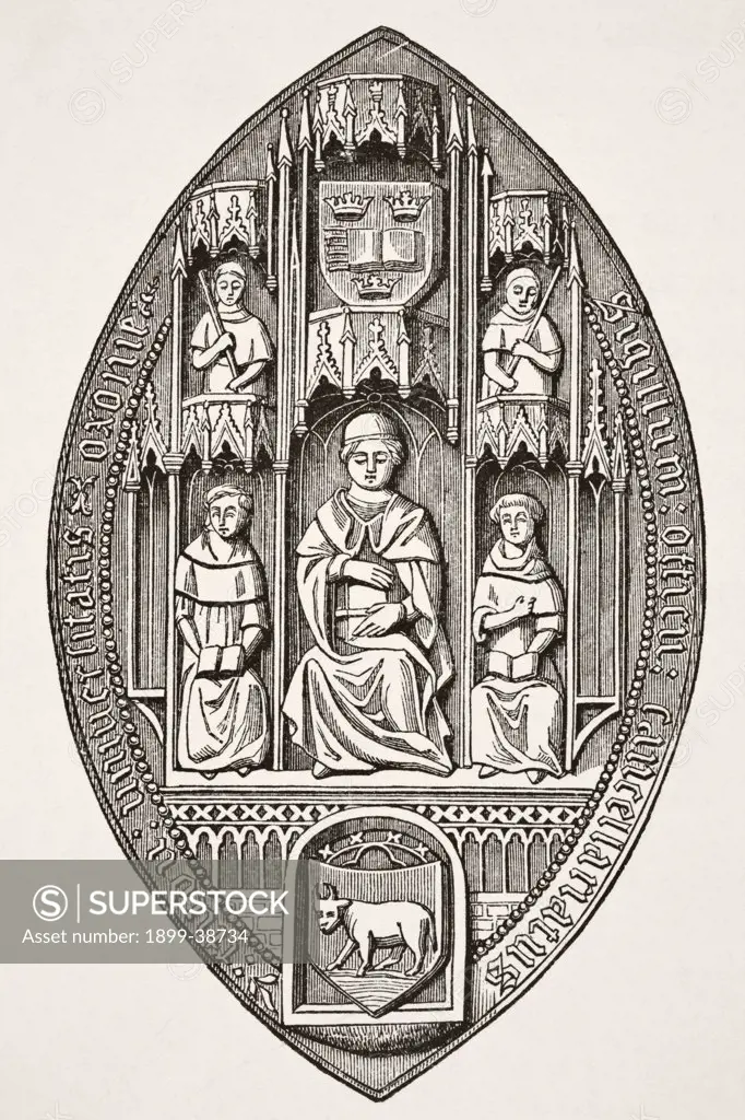 Seal of the University of Oxford From Science and Literature in The Middle Ages by Paul Lacroix published London 1878