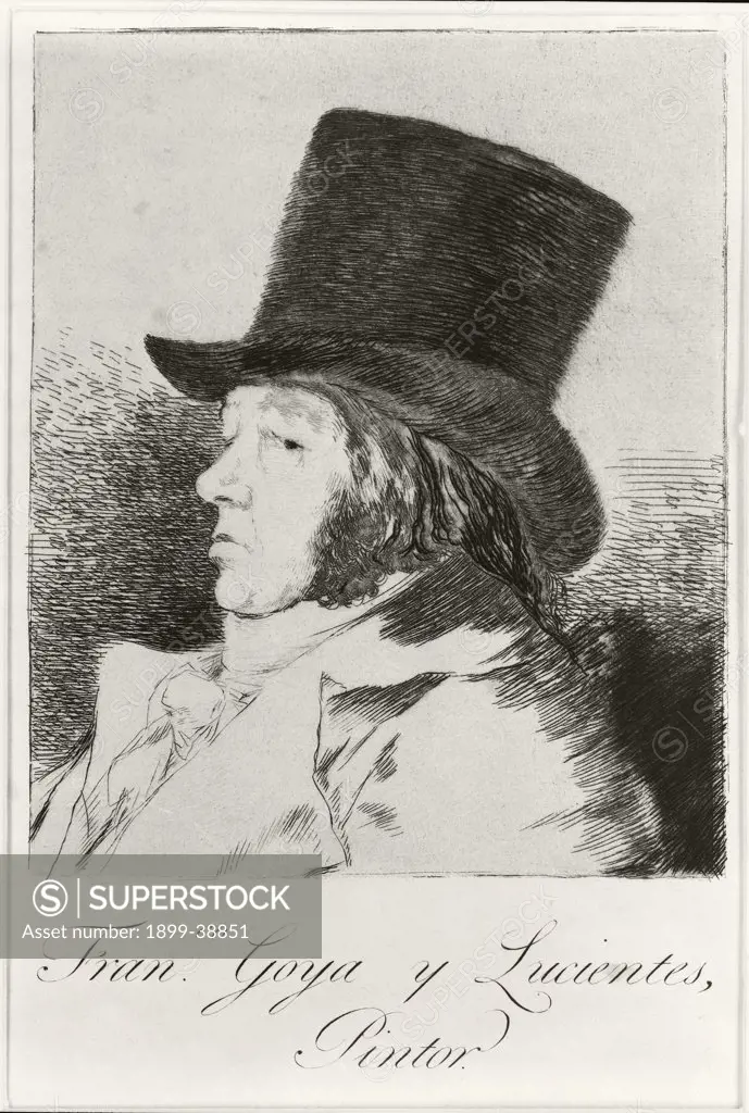 Francisco Jose de Goya y Lucientes 1746 to 1828 Spanish painter and printmaker. Self portrait