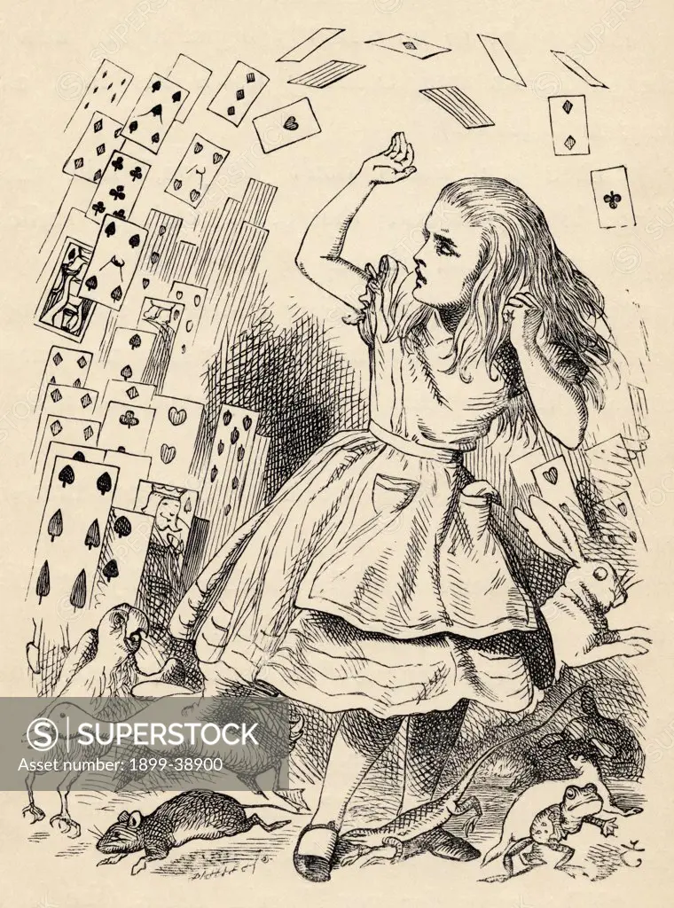 Alice and the Pack of Cards Illustration by John Tenniel from the book Alices's Adventures in Wonderland by Lewis Carroll published 1891