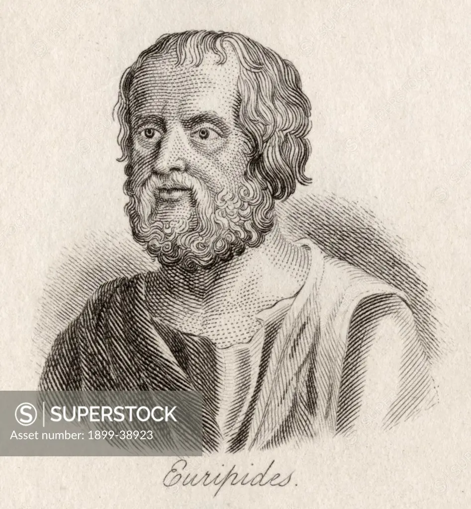 Euripides, 480 AC-406 AC. Ancient Greek dramatist and tragic poet. Engraved by J.W.Cook.
