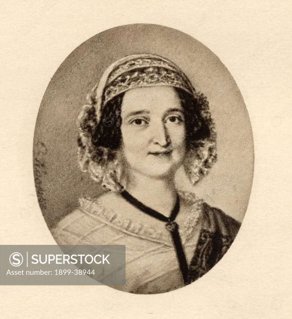 Louise Lehzen,1784-1870. German baroness. She became governess to, and later adviser and companion to Queen Victoria. From a miniature from the book ""The Letters of Queen Victoria 1844-1853 Vol II"" published 1907. 