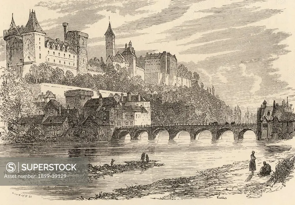 Castle of Pau Spain From the book Spanish Pictures by the Rev Samuel Manning published 1870