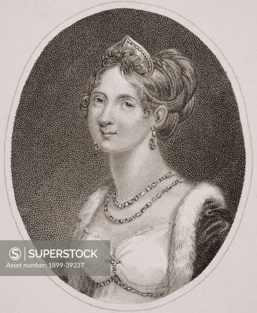 Marie Louise, Empress of the French, Duchess of Parma, Piacenza and Guastalla, 1791-1847. Second wife of Napoleon I. Engraved by Heath.