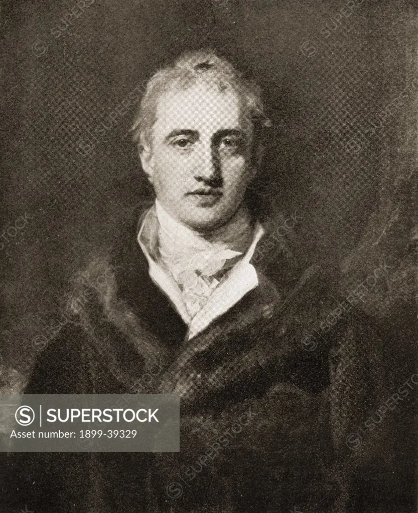 Robert Stewart, Viscount Castlereagh, Marquis of Londonderry,Ireland. 1769-1822. From the painting by Sir. Thomas Lawrence.