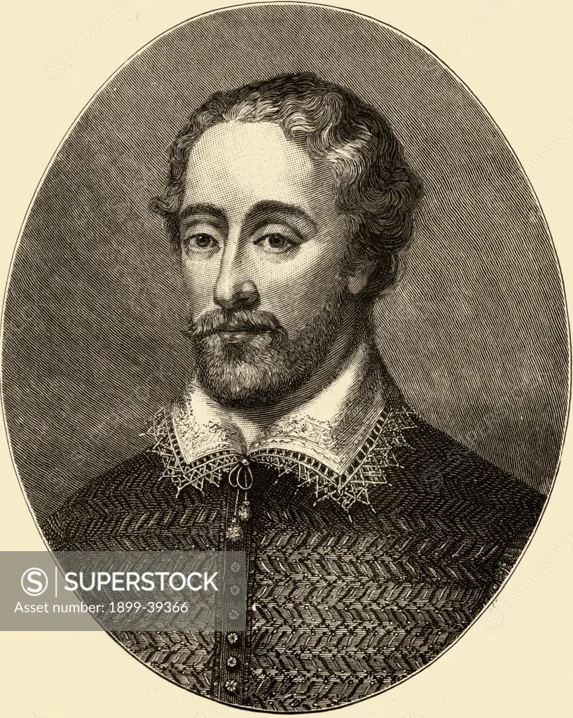 Edmund Spenser, c.1552/3-1599. English poet. From an engraving by G. Virtue, after the Bretby portrait.