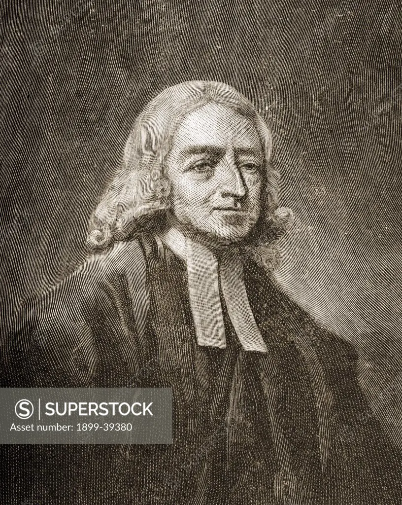John Wesley, 1703-1791. Anglican clergyman,evangelist founder of Methodist movement. From the portrait by G. Romney.
