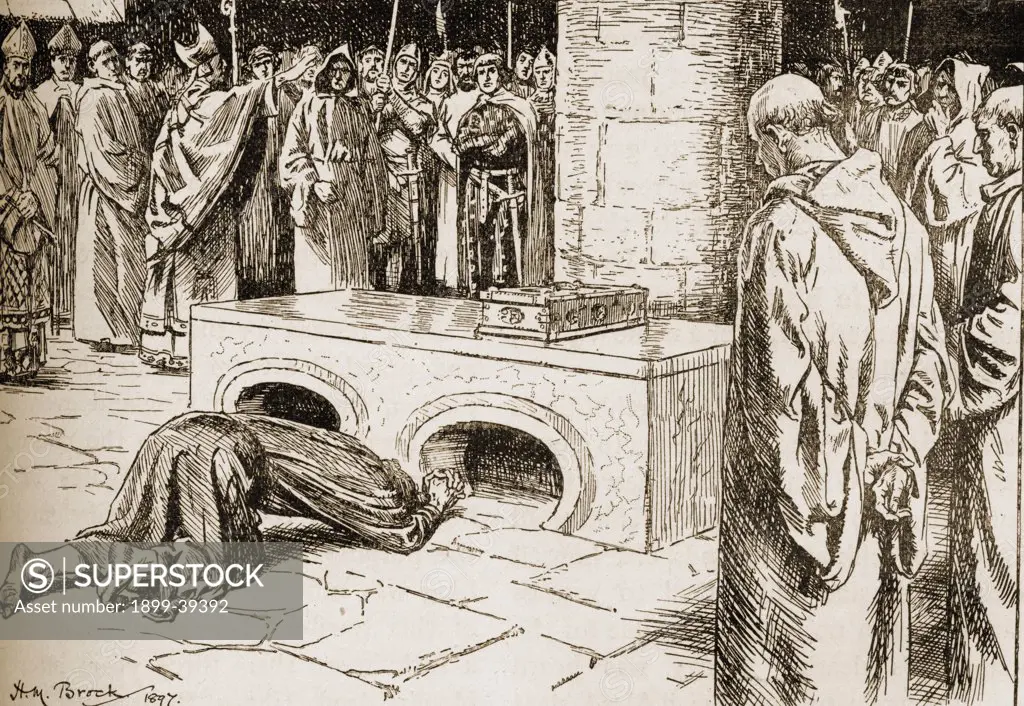 Penance of Henry II (1133-1189), at Becket's tomb.