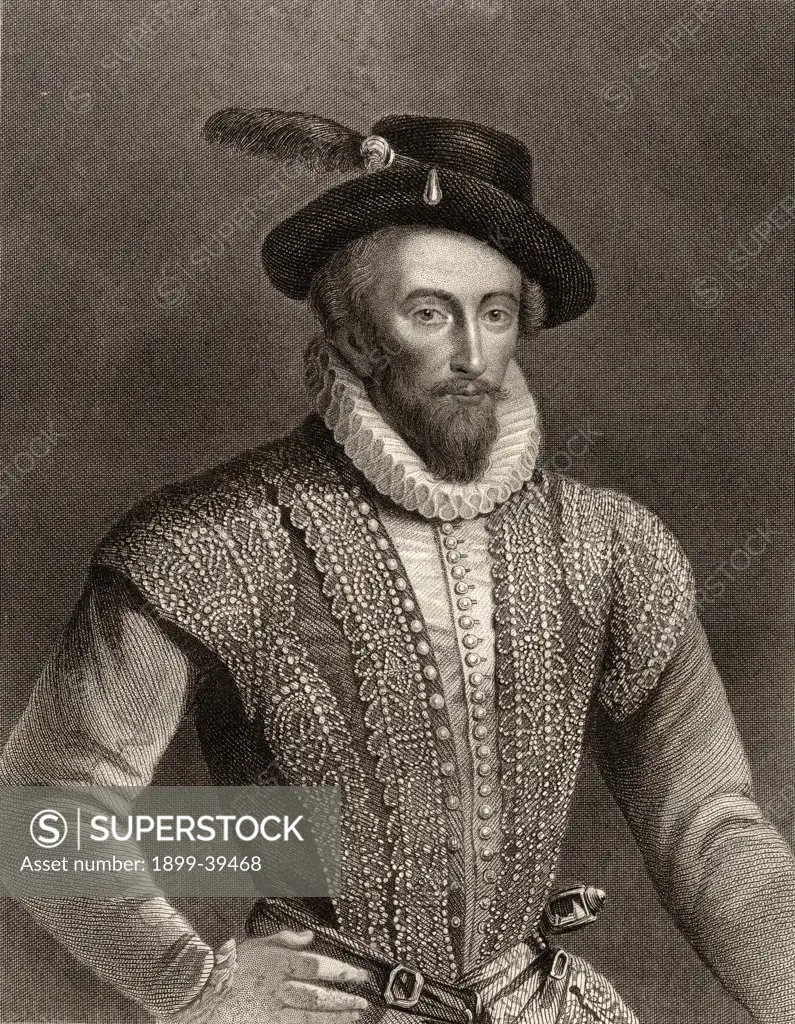 Sir Walter Raleigh,c.1554-1618. English adventurer and writer. Engraved by W. Holl.