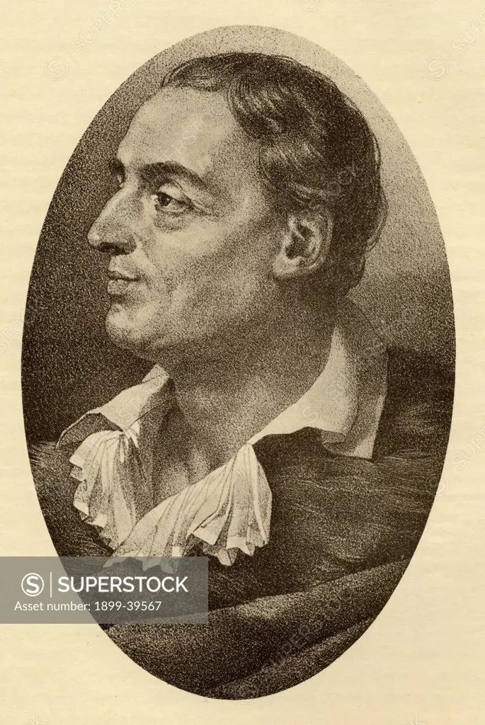 Denis Diderot, 1713-1784. French philosopher. From the book ""The Masterpiece Library of Short Stories"" volume 3 French.